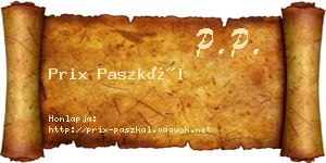 Prix Paszkál névjegykártya